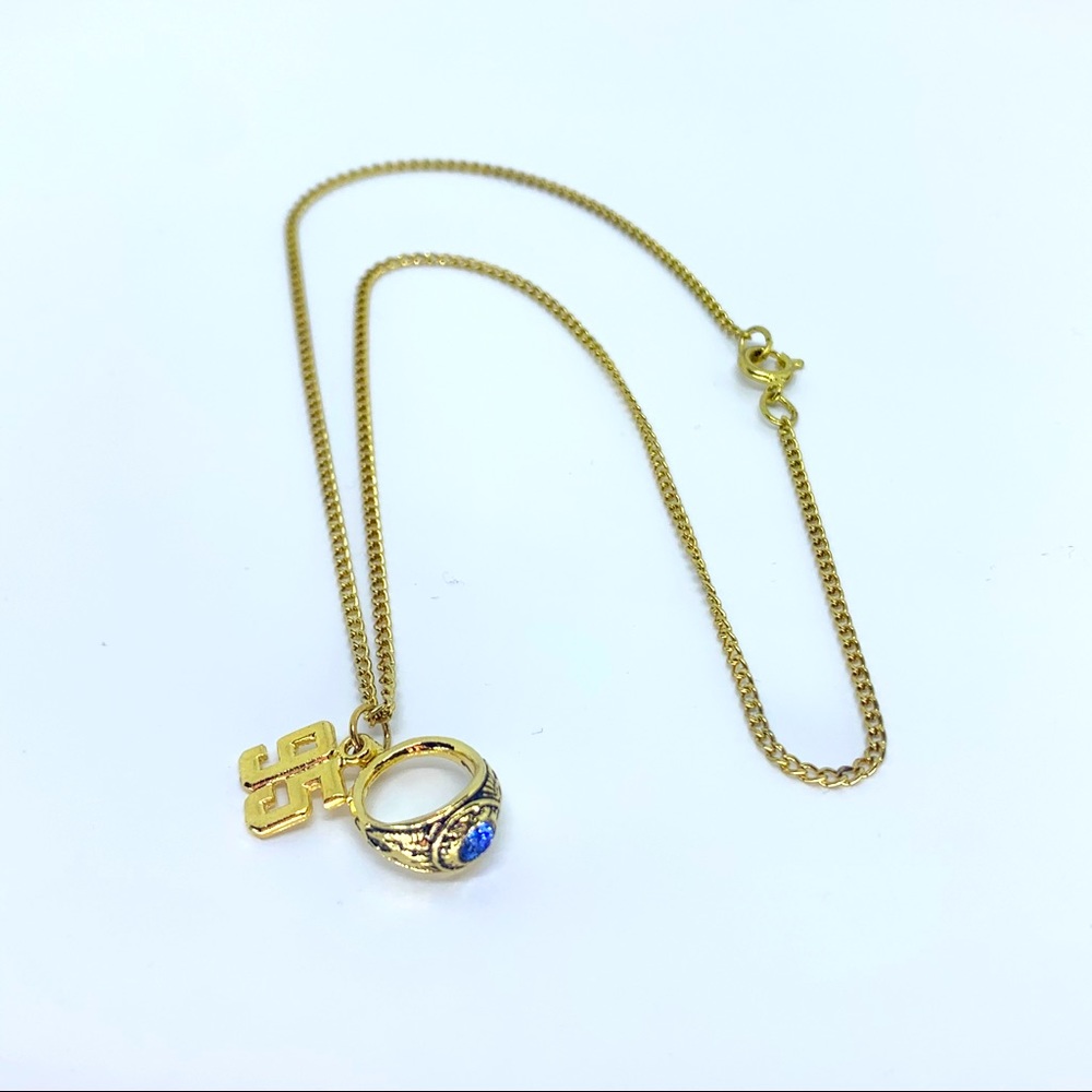 Retro 1995 Class Ring Necklace